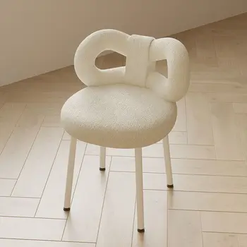 Дизайнерское кресло для макияжа в стиле интернет-знаменитостей, современный простой бант для спальни, комод из овечьего флиса, табурет, стул faccent