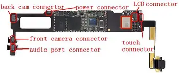 для iPad mini2 аудиопорт retina + передняя, задняя камеры + Громкость питания + ЖК-дисплей + сенсорный дигитайзер разъем FPC разъемы логической платы