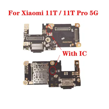 Для Xiaomi Mi 11T/11T Pro 5G USB Док-станция Для Зарядки, Разъем Платы С Микрофоном IC, Держатель Лотка Для Sim-карты, Гибкий Кабель, Запчасти