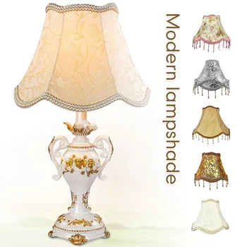 Европейский роскошный абажур, Винтажная изысканная отделка из бисера, настенный светильник из цветочной ткани, настольная лампа, напольный светильник, крышка Nordic Home Decor
