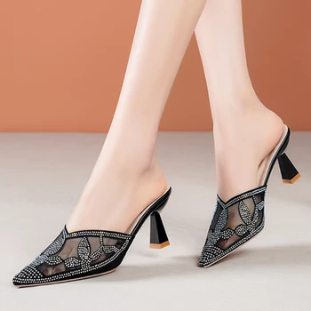 Женская горячая обувь Базовые женские летние туфли-лодочки на высоком каблуке С острым носком, женская мода, Сексуальные женские туфли на высоком каблуке 2023