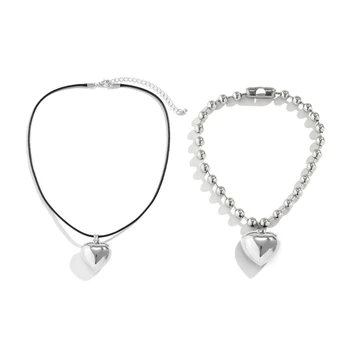 Женское ожерелье с подвеской в форме любви F19D в корейском стиле в стиле панк, эстетичное ожерелье в виде сердца