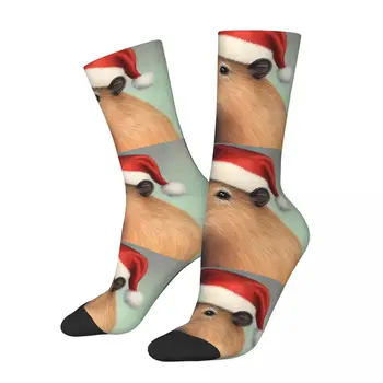 Забавный сумасшедший носок для мужчин, Рождественский хип-хоп Harajuku, капибара, Бесшовный носок с принтом для мальчиков, Повседневный подарок
