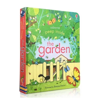 Загляни в сад, английские развивающие 3D-книжки с картинками на клапане, книга для чтения для маленьких детей