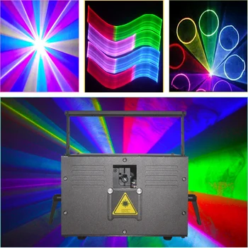 Изменение 2D / 3D полноцветной анимации Лазерный проектор RGB мощностью 4500 МВт / лазерный луч диско-клуба для рождественского освещения