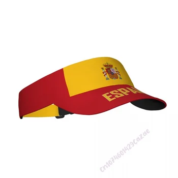 Испания Флаг Испании ESP Солнцезащитная кепка с козырьком Регулируемые дышащие солнцезащитные шляпы Унисекс Спортивные принадлежности для пляжа гольфа тенниса на открытом воздухе