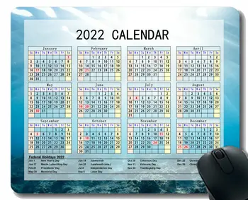 Коврик для мыши с календарем на 2022 год, подводный мир океанских кораллов, пользовательские игровые коврики для мыши с дизайном