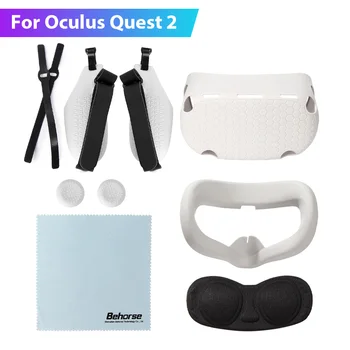 Комплект силиконовых защитных чехлов VR для Oculus Quest 2 VR сенсорный контроллер Чехол с ремешком Ручка для захвата Аксессуары для виртуальной реальности