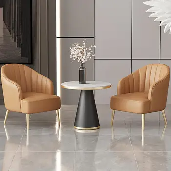 Кресло-диван для отдыха, стол для приема гостей и переговоров и стул из трех частей, сочетание светлого роскошного кафе, Один стол
