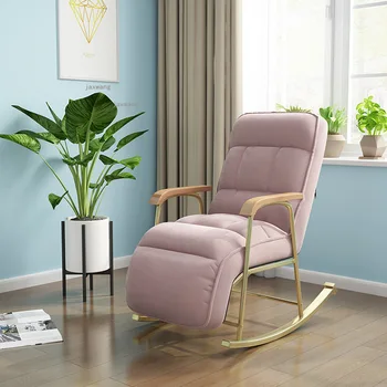 Кресло-качалка для гостиной из скандинавской ткани, современный подлокотник для внутреннего двора, простое современное кресло для кафе с откидной спинкой Sillas Furniture WK