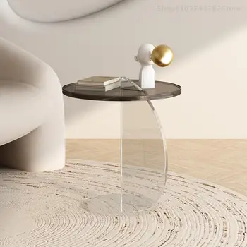 Круглый акриловый приставной столик Маленький Центральный Роскошный Низкий Современный журнальный столик скандинавского дизайна Mesa Centro Salon Мебель для дома GXR35XP