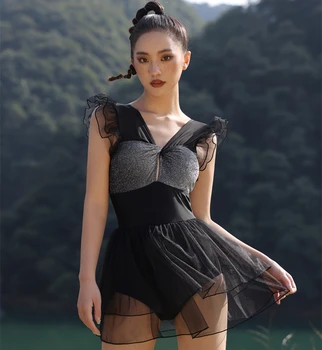 Купальники Женские в стиле цельной юбки в сказочном стиле, прикрывают живот, выглядят стройными, сексуальные Корейские купальники из горячих источников, пропитанные ветром