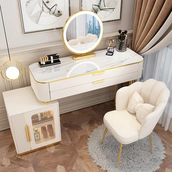 Легкий роскошный туалетный столик Простая небольшая квартира Шиферный столик для макияжа Шкаф для хранения встроенной мебели для женской спальни