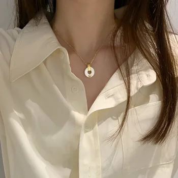 Летнее Золотое ожерелье с цепочкой, женское роскошное ожерелье из ракушки натурального цвета