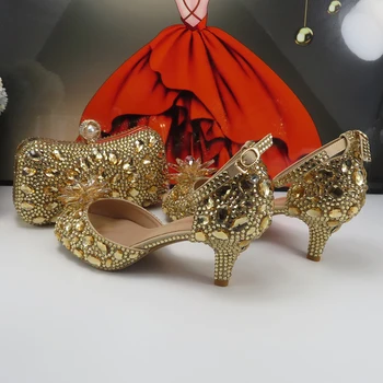 Летняя обувь для свадебной вечеринки с украшением в виде кристаллов шампанского, комплект сумок, Женские свадебные вечерние туфли на тонком каблуке, сандалии с открытым носком, ремешок на щиколотке, женские