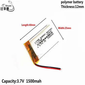 Литровая энергетическая батарея Хорошего качества 3,7 В, 1500 мАч 122540 Полимерный литий-ионный аккумулятор для планшетных ПК, GPS, mp3, mp4