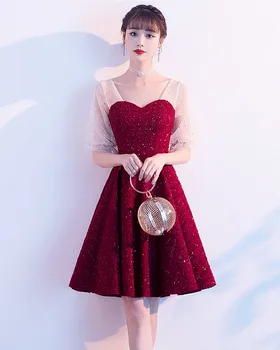 Маленькие платья DongCMY Для особых мероприятий Коктейльные платья Элегантные бордовые Короткие платья для женщин 2023