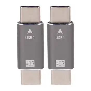 Мини-Адаптер USB C USB C От Мужчины К Мужчине с Высоким разрешением 40 Гбит/с для ПК