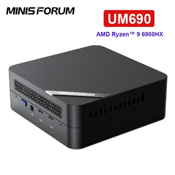 Мини-ПК MINISFORUM UM690 Windows 11 Pro AMD Ryzen 9 6900HX AMD Radeon 680M DDR5 32GB 512GB/1TB SSD Настольный Игровой компьютер
