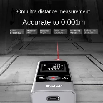 Мини-ручной лазерный дальномер 40 м/60 /80 м USB-зарядка голосовая трансляция инфракрасный измерительный прибор дальномер
