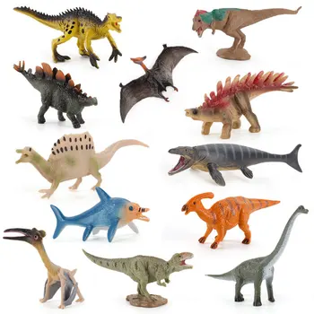 Мир Юрского периода 12 шт. Набор мини-моделей динозавров, имитирующих животных, Фигурки динозавров, игрушки, миниатюрные коллекционные подарки для детей