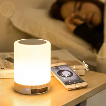 Многофункциональный будильник wake up night light Беспроводной Bluetooth LED Настольный Светильник для детей