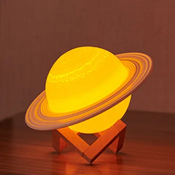 Многоцветный Светодиодный Ночник Saturn с Дистанционным Управлением и Датчиком, Лунная Лампа, Лампа Звездного Неба, Пэт-Лампа, Креативный Подарок для спальни