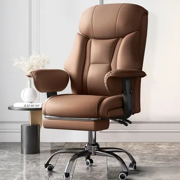 Мобильные Роскошные кресла с откидной спинкой для гостиной, кожаные Поворотные кресла для гостиной, Офисные Итальянские стулья, Удобные Подоконники, мебель для патио