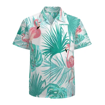 Мужская гавайская рубашка с коротким рукавом, Быстросохнущая дышащая пляжная рубашка