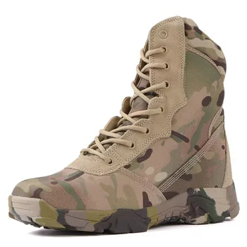 Мужские армейские ботильоны в стиле милитари, Водонепроницаемые Армейские Ботинки Большого Размера 37-46, Мужская Обувь, Рабочая Защитная Обувь, Мотоциклетные ботинки