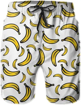 Мужские плавательные шорты Bananas, Быстросохнущие Летние Пляжные плавки, купальники, Гавайские купальники с карманами