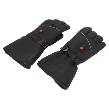 Нагревательные тепловые перчатки Водонепроницаемые перчатки с электрическим подогревом черного цвета для катания на лыжах