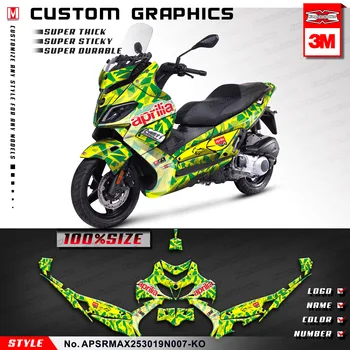 Наклейки для мотоциклов с графикой Кунг-фу Комплект виниловых оберток из ПВХ для Aprilia SR MAX 250 300 2019 2020, настраиваемый