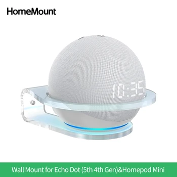 Настенное Крепление HomeMount для Alexa Echo Dot 5-го, 4-го, 3-го Поколения Echo pop HomePod Mini Стабильные Розетки Держатель Компактный Кронштейн
