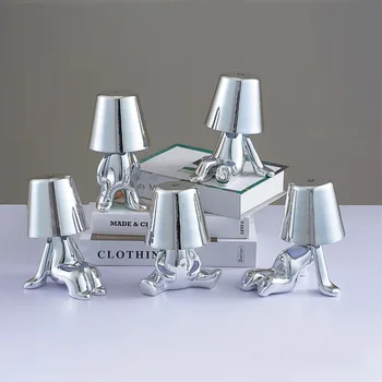 Настольная лампа Thinker в скандинавском стиле, 3-тональный светильник, Декоративная настольная лампа, прикроватная тумбочка для спальни, Креативное освещение, Подарочный светодиодный ночник