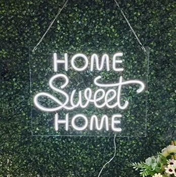 Неоновая вывеска Home Sweet Home с питанием от USB для декора комнаты, светодиодный неоновый ночник с регулируемой яркостью для настенного искусства в спальне