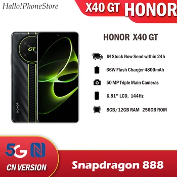 НОВЫЙ Honor X40 GT 5G Snapdragon 888 Android 12 6,81 дюймов 144 Гц 4800 мАч WiFi-6 66 Вт 50 Мп Основные Камеры NFC Bluetooth 5,2 OTA