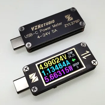 Новый YZXSTUDIO Mini USB-C PD-тестер пульсаций напряжения и тока с двойным измерителем Type-C ZY1278E