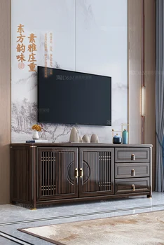 Новый китайский ТВ-шкаф для спальни из массива дерева -это роскошная и современная мебель для домашнего ТВ из черного дерева в китайском стиле.