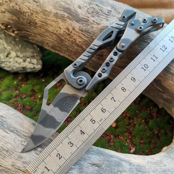 Новый мини-нож-брелок Портативный аварийный инструмент для улицы Распаковка Складной карманный нож EDC камуфляжного цвета из нержавеющей стали