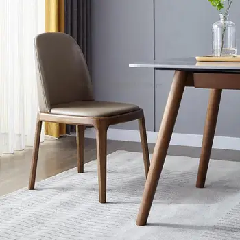 Обеденный стул из массива дерева в скандинавском стиле, современный простой модный креативный домашний ресторан, гостиничный стол, спинка роскошного автономного стула