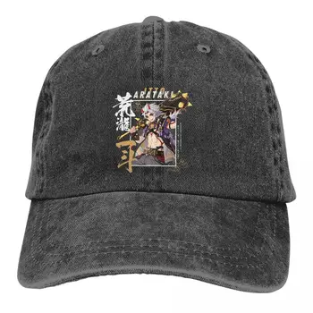 Однотонные папины шляпы Arataki Itto Женская шляпа с солнцезащитным козырьком бейсболки Genshin Impact Остроконечная кепка