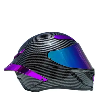 Одобренный DOT Фиолетовый карбоновый шлем Зимний Сезон Для женщин и мужчин Мотоциклетный шлем Casco Capacete с полным покрытием