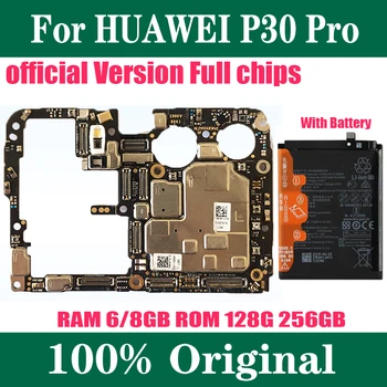 Оригинальная разблокированная 256 ГБ для HUAWEI P30 Pro Материнская плата с аккумулятором с полными чипами Логическая плата Хорошо работает с полными чипами