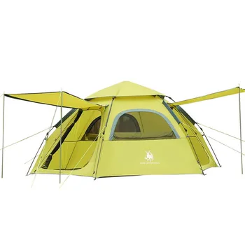 Палатка для Кемпинга на открытом воздухе на 5-8 Человек, Автоматическая Быстрооткрывающаяся Пляжная Большая Палатка, Непромокаемая Многоместная Ультралегкая Палатка Для Кемпинга, Пикник