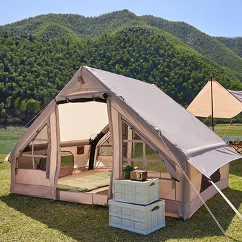 Палатка для кемпинга на открытом воздухе, более толстая, портативная, для путешествий, для отдыха, надувная палатка для кемпинга на 5-8 человек