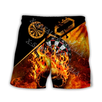 Персонализированный спортивный подарок любителю дартса, индивидуальные шорты для плавания, Летние шорты для пляжного отдыха, мужские плавательные брюки-полукомбинезоны-5