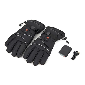Перчатки с подогревом 50JA для мужчин и женщин, мотоциклетные перчатки с подогревом, водонепроницаемые перчатки с подогревом сенсорного экрана для пеших прогулок, катания на сноуборде