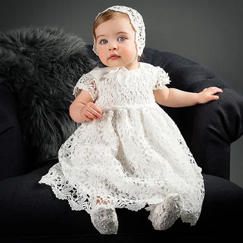 Платье с цветочным узором для девочки, Халат, платье для крещения, Кружевное платье для малышей на возраст от 3 до 24 месяцев, Праздничное платье для общения