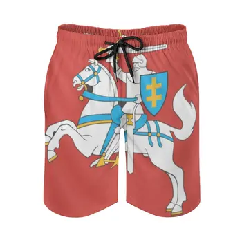 Повседневные пляжные брюки Anime Beach Vytis - Исторический флаг Литвы Дышащие быстросохнущие спортивные брюки премиум-класса с регулируемым шнурком на поясе